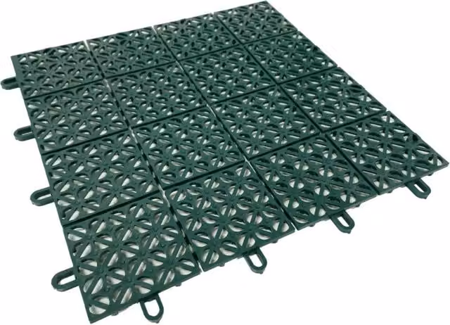Ezooza MultiFlex – 111 Piastrelle Drenanti Flessibili per Esterni (10 m²), 30x30 cm, Plastica Riciclata, Colore: Verde
