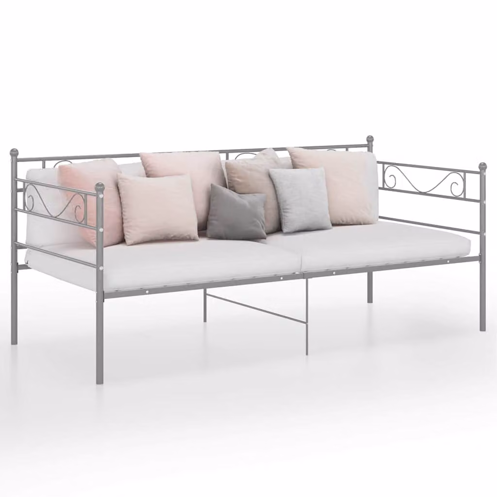 vidaXL Telaio Divano Letto Moderno in Metallo Grigio L: 200 cm, P: 90 cm