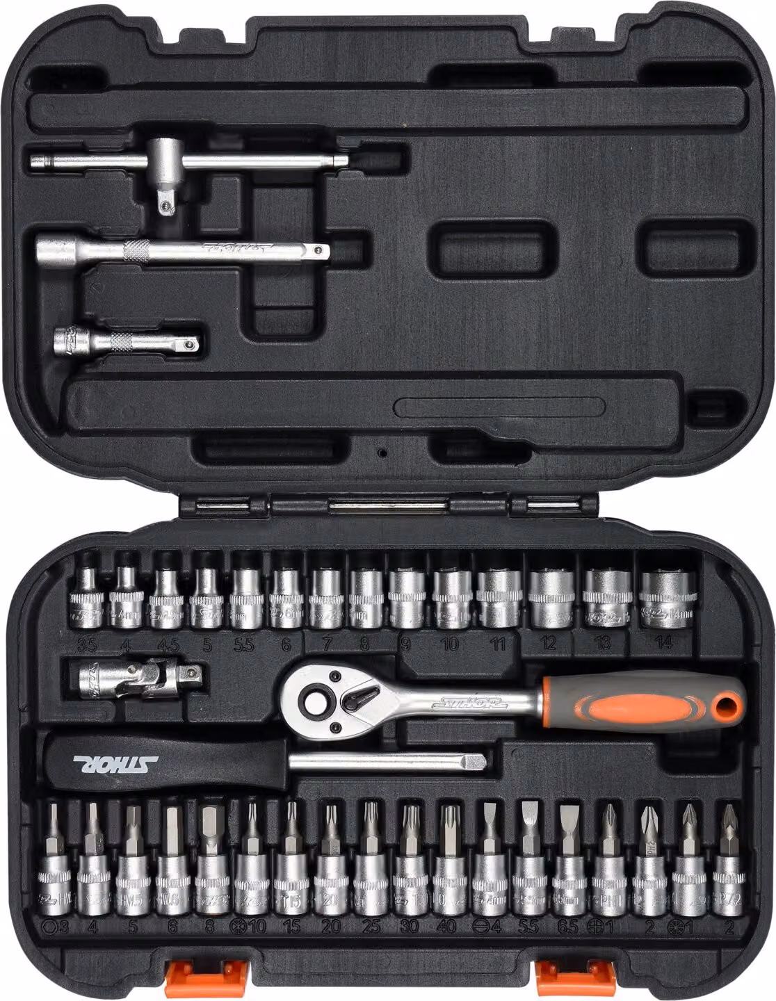 Set di utensili da 38 pezzi, set di bussole da 1/4"; 3,5 -14 mm