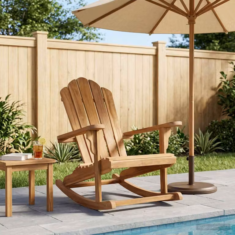 Sedia a dondolo Adirondack da giardino vidaXL in legno di teak marrone