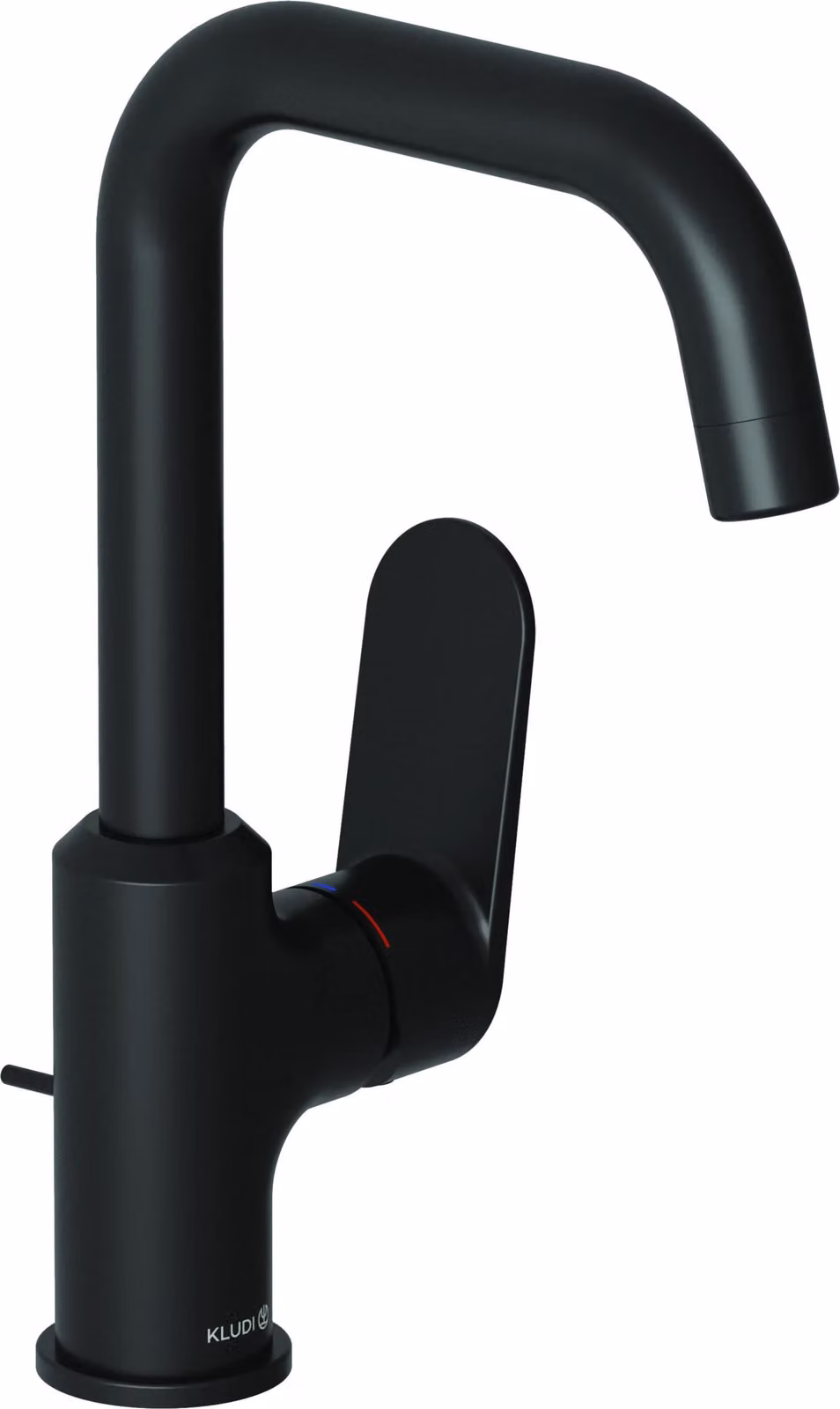 Kludi X1 EHM lavabo comando laterale con set di scarico nero opaco, 1 pz.