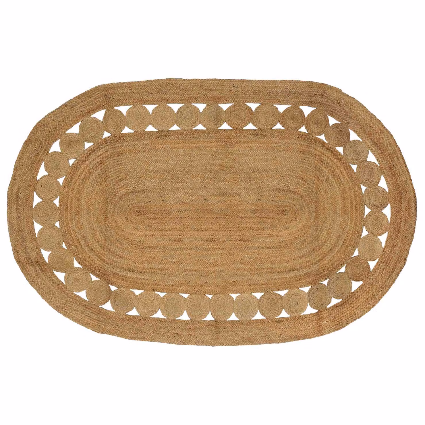 Tappeto da area rettangolare in juta vidaXL, stile moderno e astratto, beige e marrone, L: 205 cm, P: 305 cm
