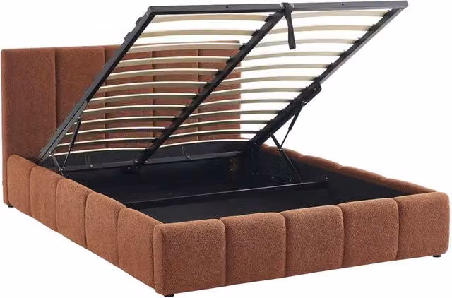 Struttura letto con contenitore e testiera 140cmx190cm, imbottita