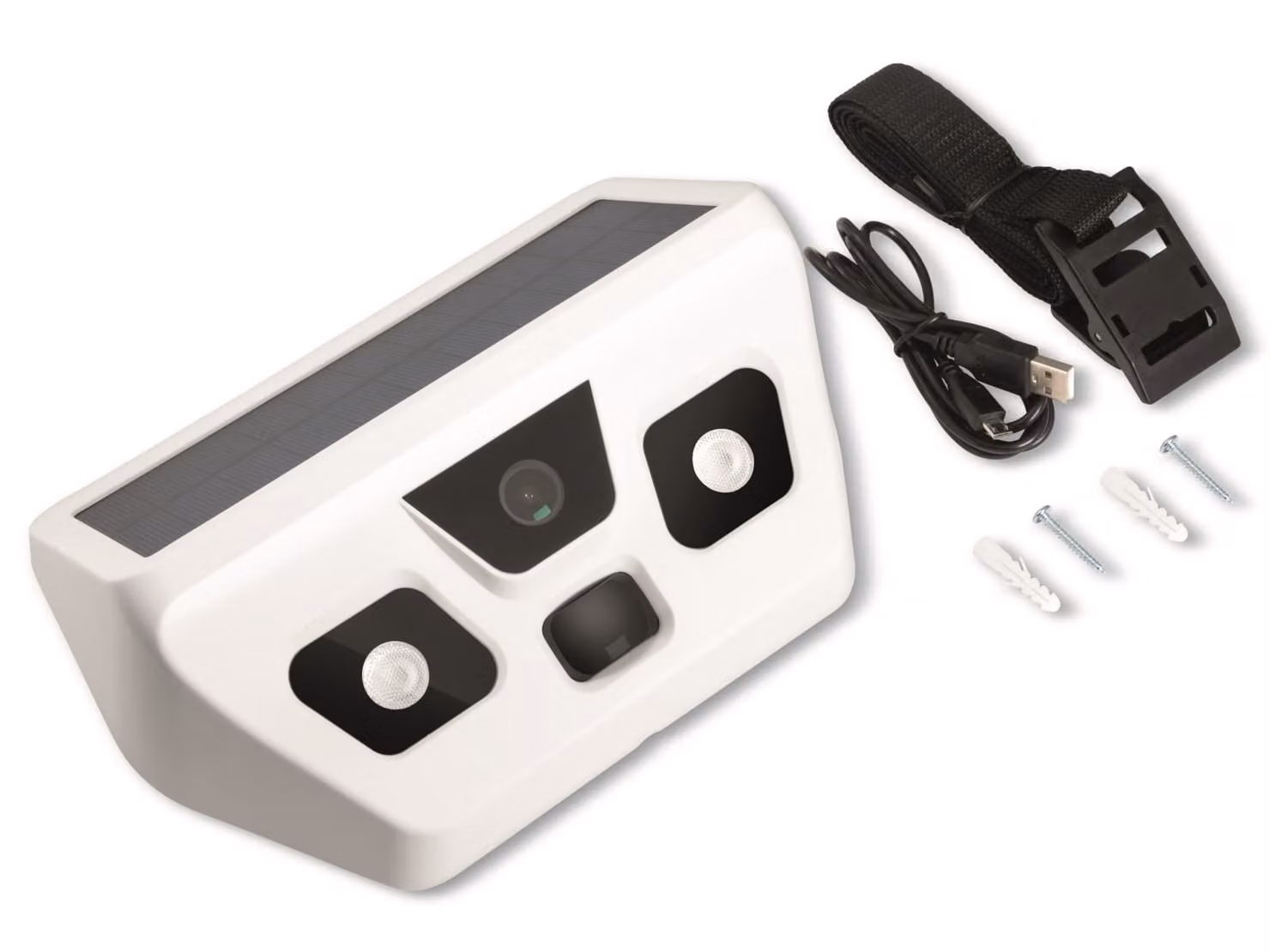 TECHNAXX Telecamera di sorveglianza IP TX-156, Full HD, solare, per esterni, con luce LED