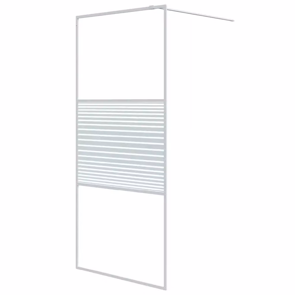 Parete Doccia Walk in vidaXL Bianca con Vetro Trasparente L: 90 cm, H: 195 cm – 2