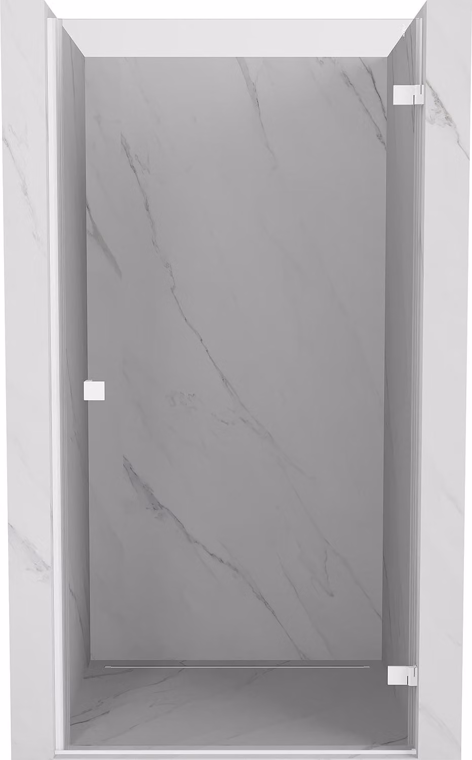 Mexen Lunar-B porta doccia a battente destra 100 cm, trasparente, bianco - 832-100-000-20-00-P