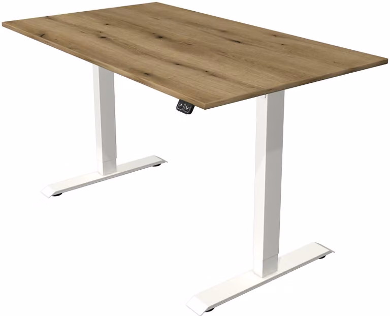 Scrivania Move 1, regolabile elettricamente in altezza, rovere / bianco, dimensioni piano d'appoggio:140 x 80 cm
