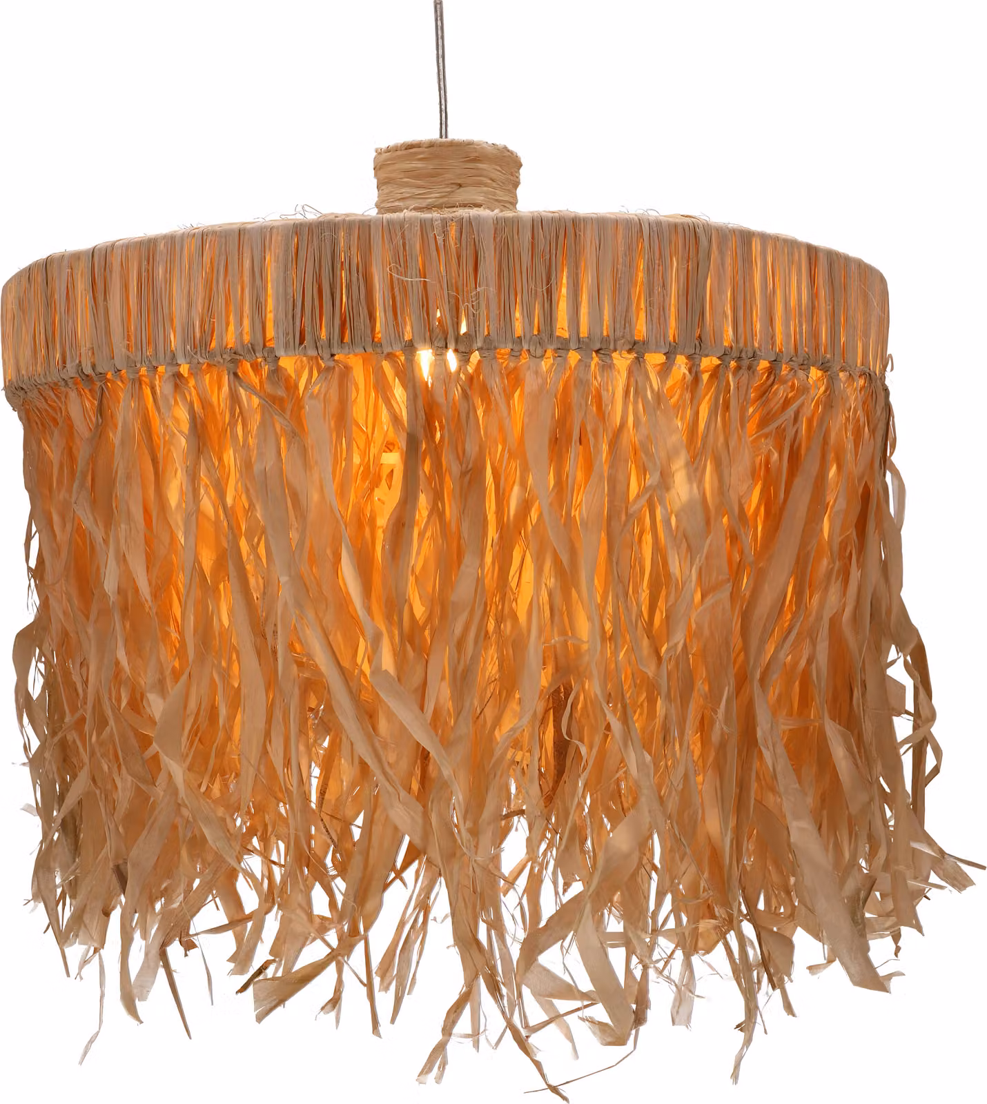 Lampada da soffitto / plafoniera, fatta a mano a Bali in materiale naturale, rattan - modello Aloha, bianco panna, erba marina, 50*50*50 cm, luci a sospensione in materiale naturale
