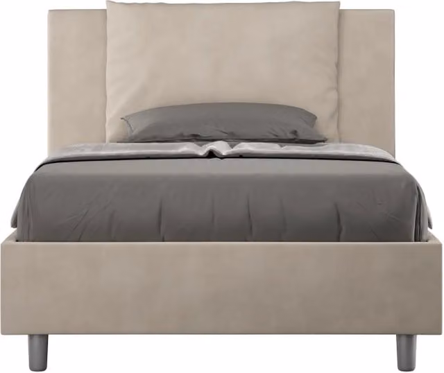 Letto Antea con Contenitore e Rete Giordanoshop Colore Sabbia L/P/H: 135 x 120 x 202 cm