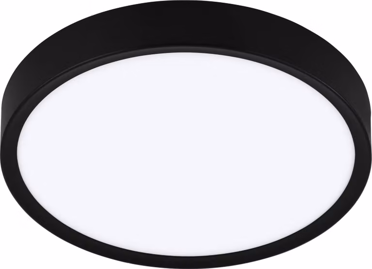 Plafoniera Contemporanea Musurita Policarbonato Nero Luce Led Integrato 14,6W