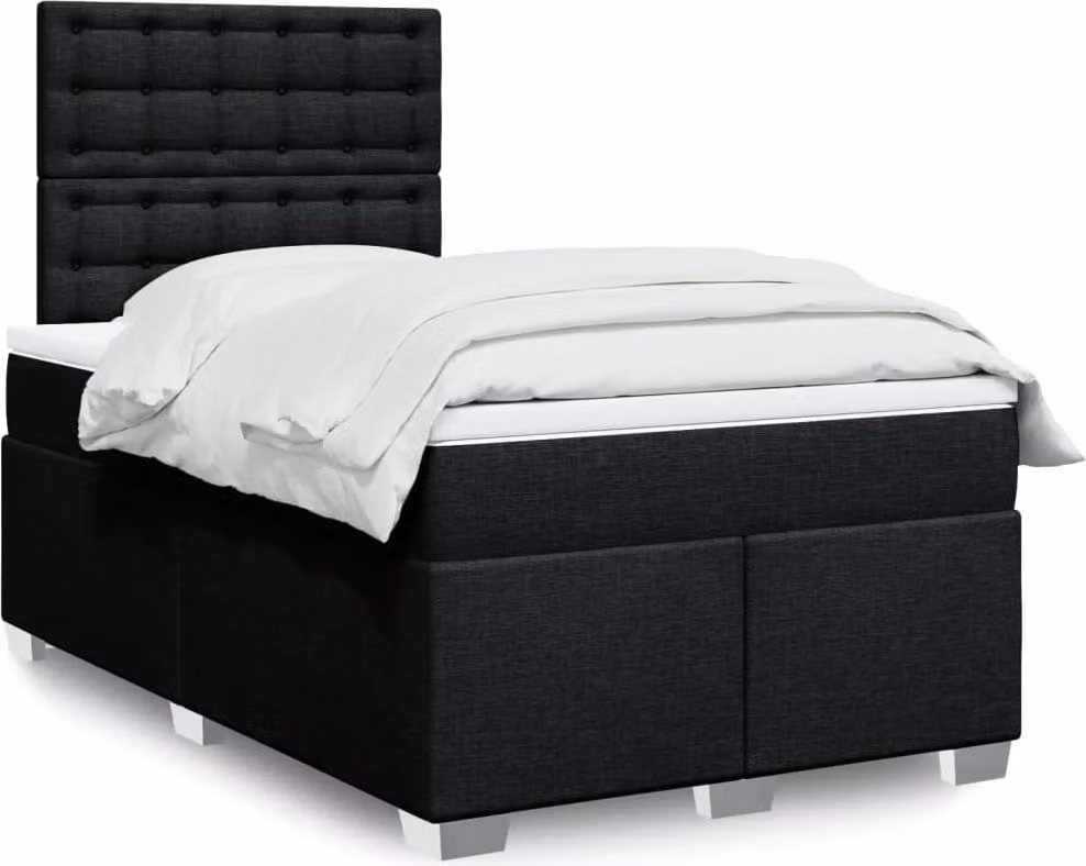 Maison Exclusive - Letto boxspring con materasso nero 120x190 cm Tessuto