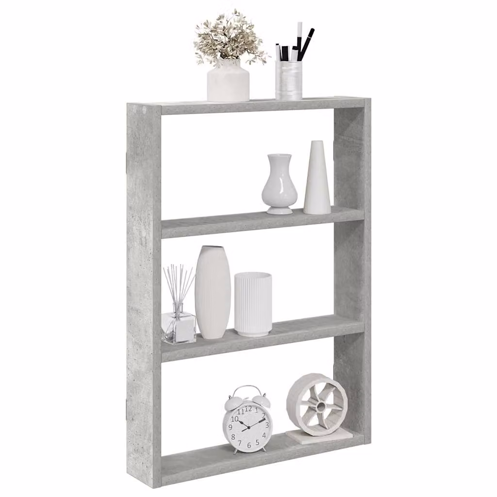 Scaffale da muro moderno vidaXL in MDF grigio opaco L: 43 cm, P: 9 cm, H: 60 cm