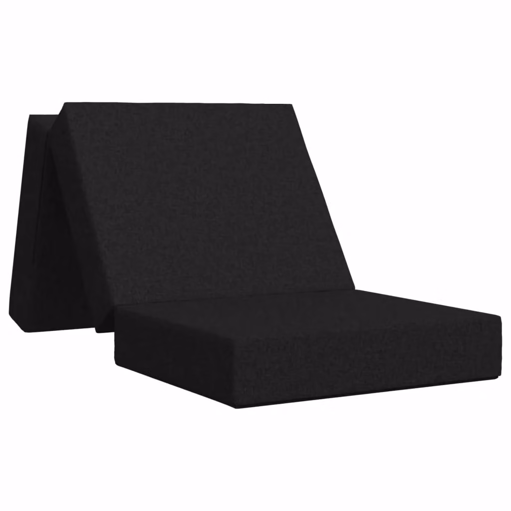 Divano Letto Pieghevole Moderno vidaXL in Tessuto Nero L 90 x P 63 x H 45 cm – 2