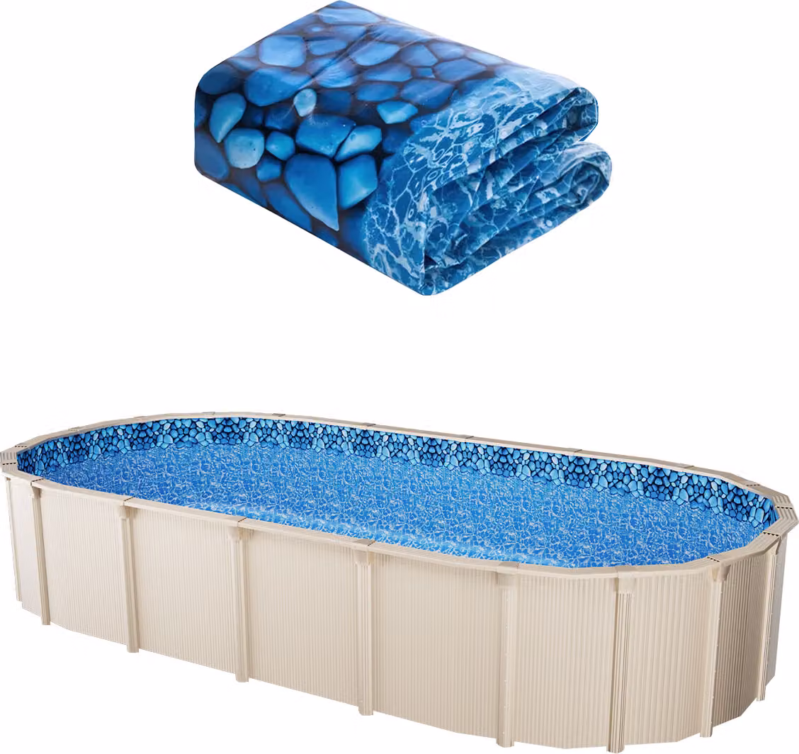 Liner per piscina ovale VEVOR, 914x457x120 cm, rivestimento interno di spessore standard, resistente all'usura, a tenuta d'acqua, adatto a piscine con un'altezza della parete di 132 cm