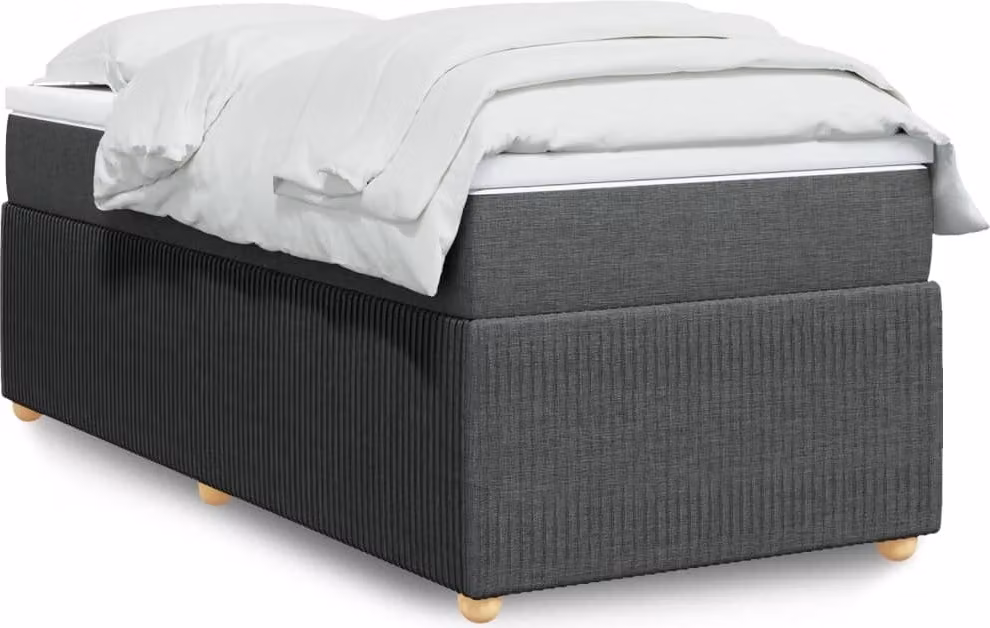 Maison Exclusive - Letto boxspring con materasso grigio scuro 90x200 cm tessuto