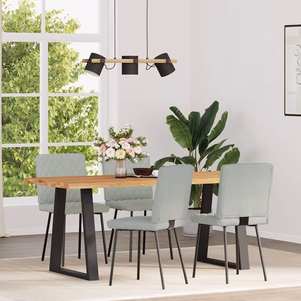 vidaXL Sedie da Pranzo 4 pz Grigio Chiaro in Velluto