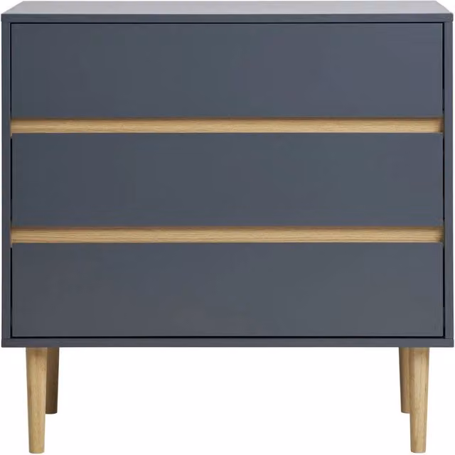 Cassettiera Bisley a 3 cassetti in legno MDF grigio, L: 80 cm, P: 40 cm, H: 80 cm