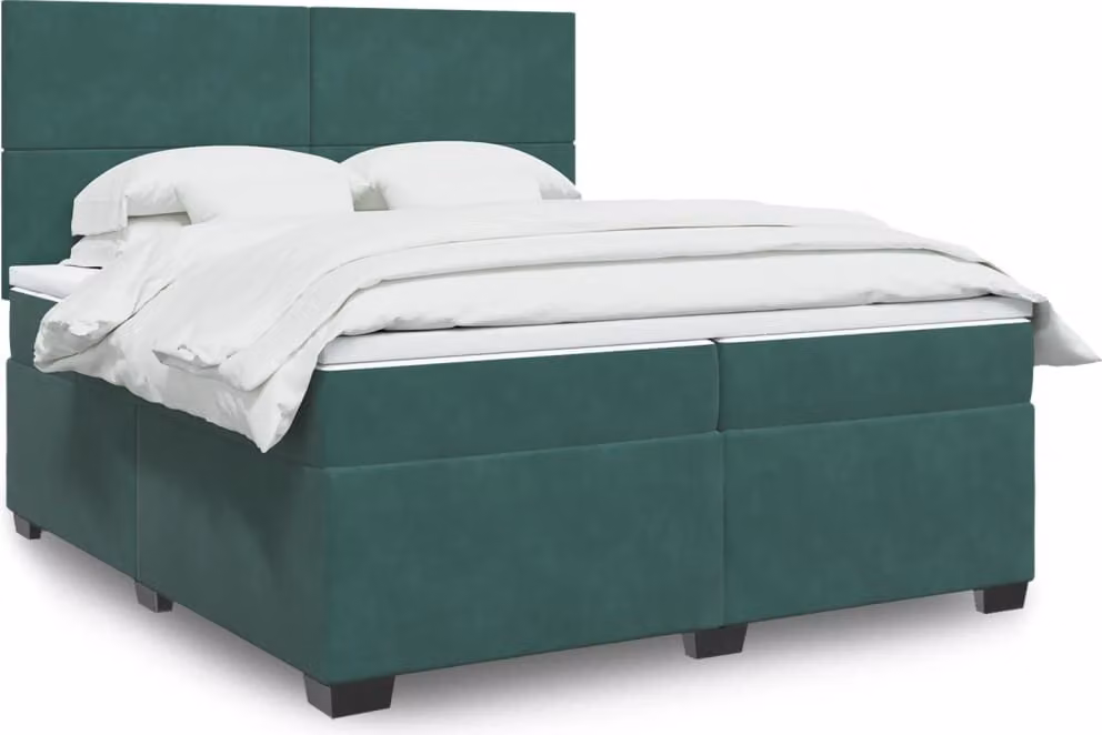 Maison Exclusive - Giroletto a Molle con Materasso Verde Scuro 200x200 cm Velluto