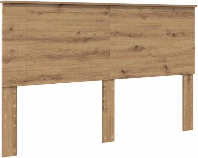 Testiera artigianale in legno multistrato color rovere per camera da letto, Larghezza: 163 cm