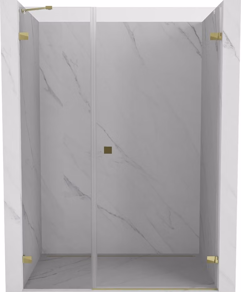 Mexen Lunar-B porta doccia a battente destra 115 cm, trasparente, dorata - 832S-115-050-50-00-P