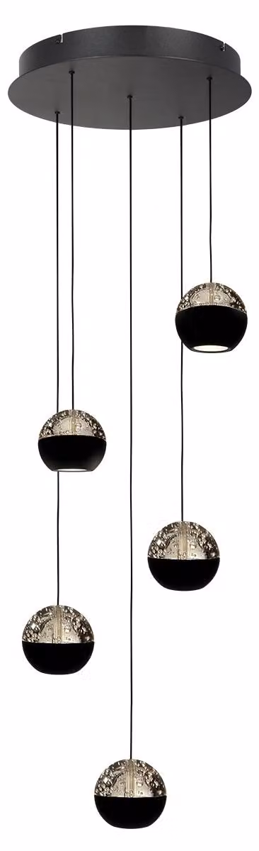 Lampada a sospensione - nero - BELLUNO - vetro metallo - Ø 35cm - LED - 4585ZW - Steinhauer Exclusive