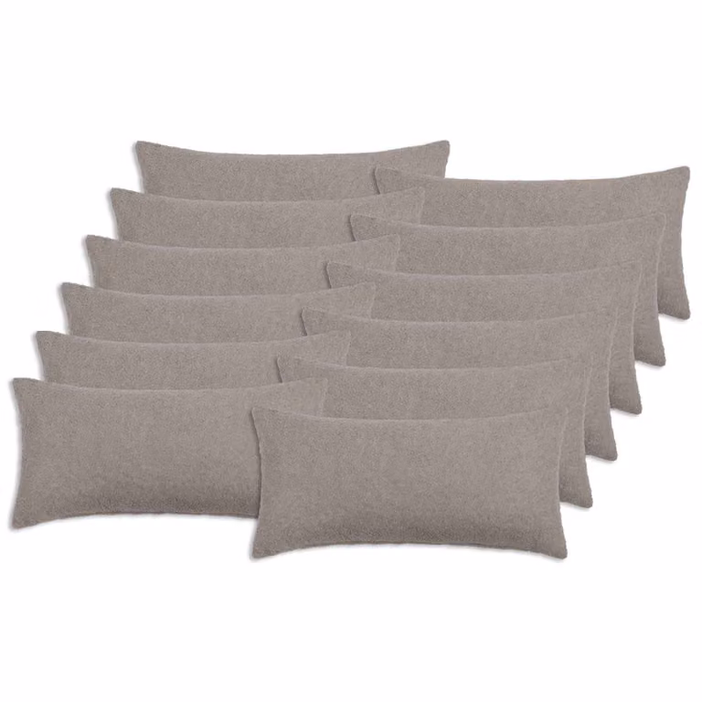 Set di 12 federe vidaXL HEERLEN in tessuto bouclé grigio chiaro, L 40 cm x P 80 cm