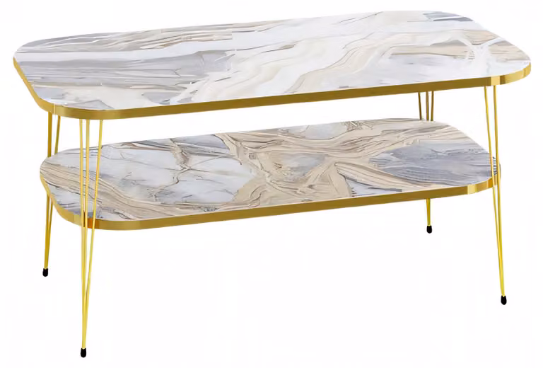 Mehrfarbiger Holz-Couchtisch im modernen Design