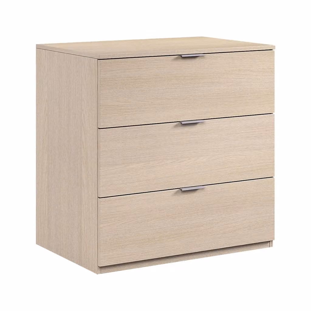 Cassettiera Rea DMORA moderna a 3 cassetti per camera da letto, Rovere, L: 77 cm, P: 38 cm, H: 80 cm – 2