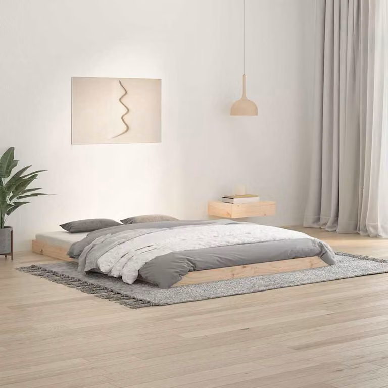 Giroletto Double vidaXL in Legno Massello di Pino, Colore Marrone, L/P: 139 x 193,5 cm