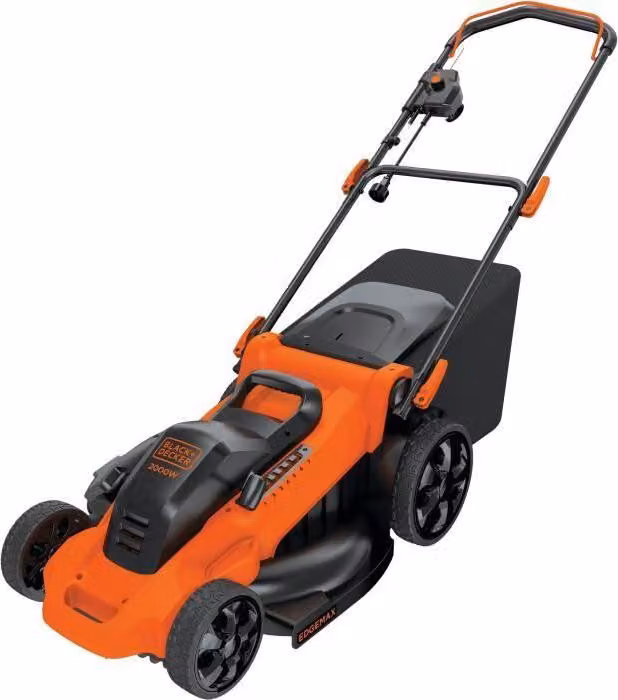 Tosaerba elettrico BLACK+DECKER LM2000-QS, 2000 W, larghezza di taglio 48 cm, funzione mulching, cesto di raccolta da 50 l