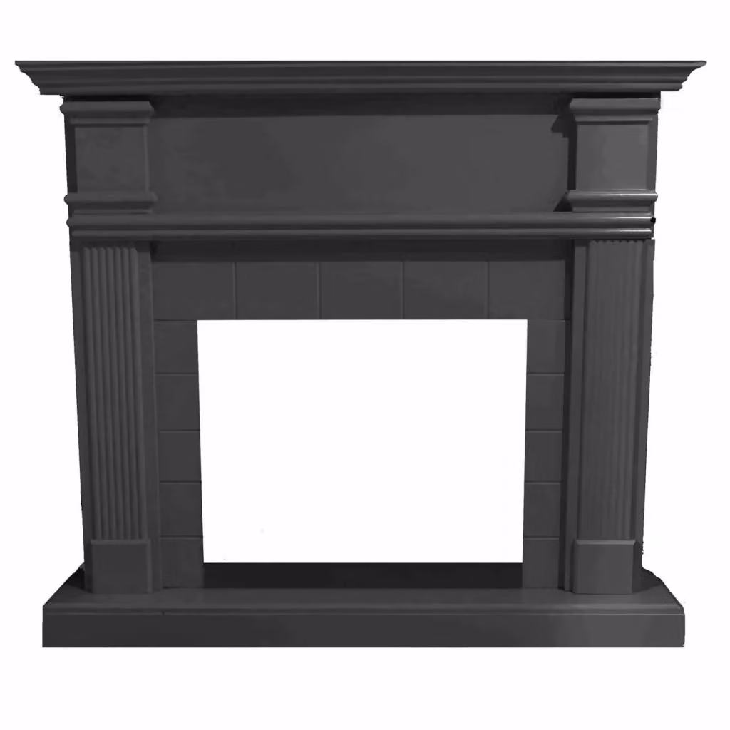 Cornice per camino e caldaia MPC Grigio Profondo in MDF per inserto elettrico o bruciatore esistente con design classico – 2