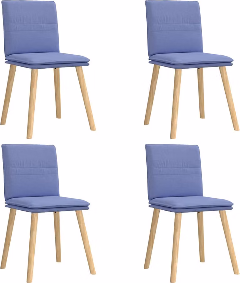 Sedie da Pranzo 4 pz Blu Jeans in Tessuto