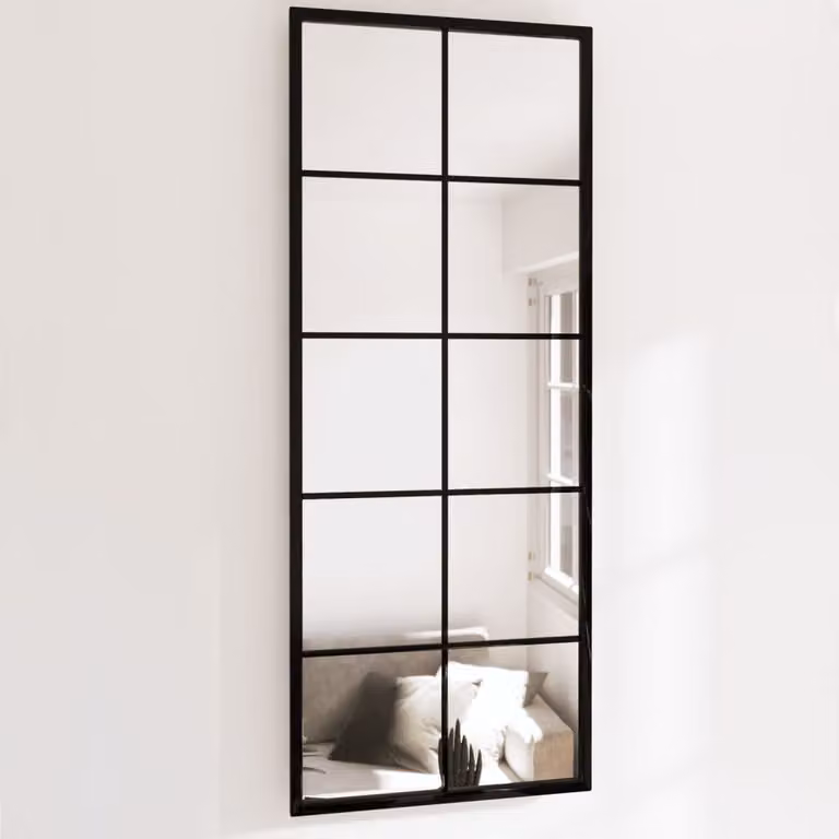Set di 2 specchi da parete vidaXL in metallo e vetro neri L 100 cm x P 40 cm