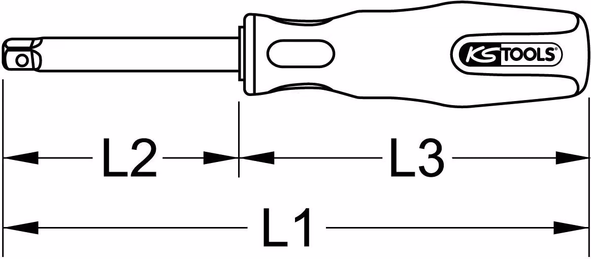KS Tools BERYLLIUMplus maniglia quadrata 1/4"