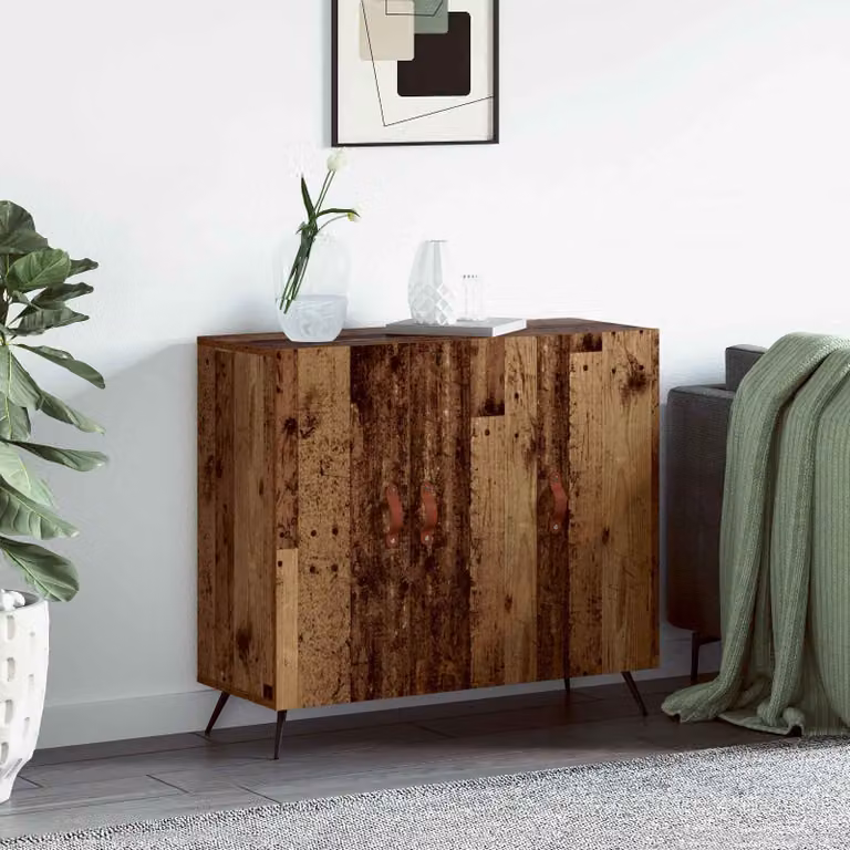 Credenza moderna vidaXL in legno ingegnerizzato marrone L: 89,5 cm, P: 34 cm, H: 80 cm