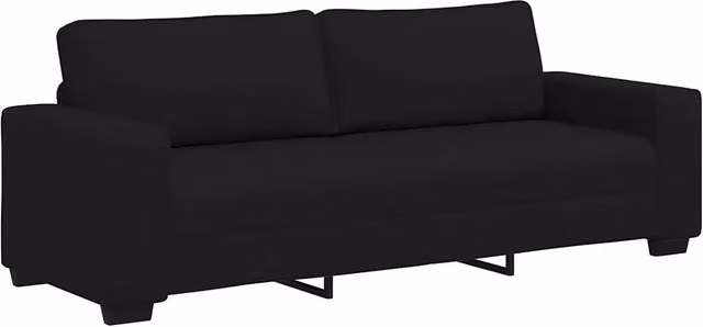 Divano | Divano da soggiorno | Sofa a 3 Posti Nero 220x77x82 cm in Tessuto