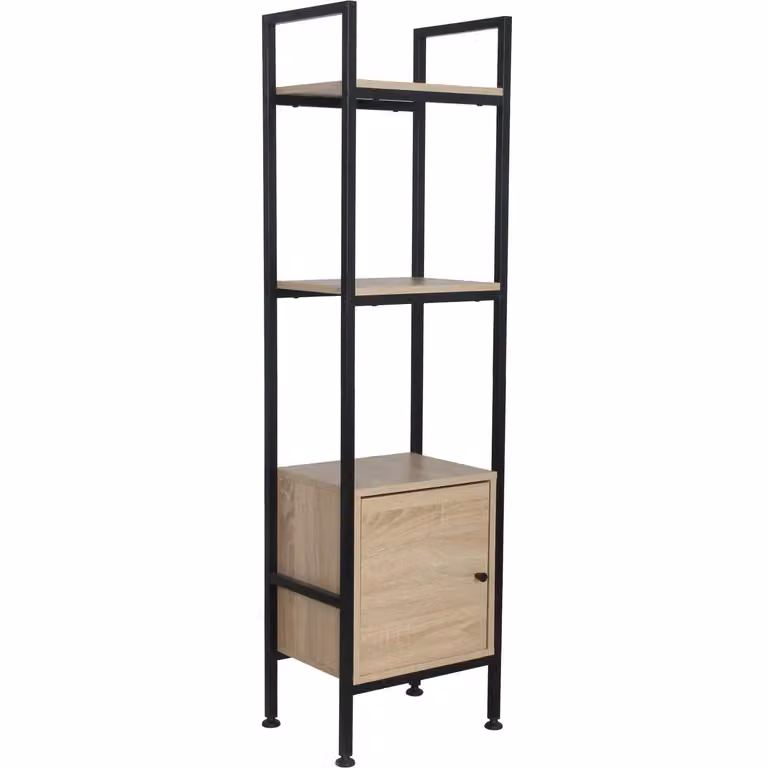 Libreria moderna Hamilton Casa Collection in legno e metallo Nero, H 147 x L 40 x P 30 cm