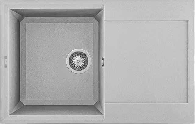 Lavello Elleci Incasso 1 vasca 79x50 Easy 300 Metaltek Grigio Aluminium LMY30079