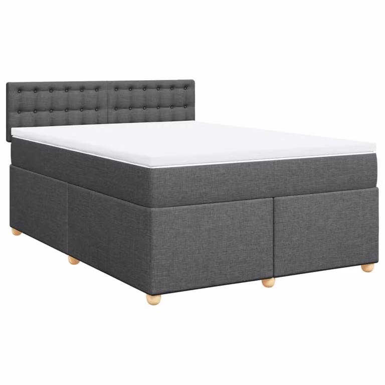 Giroletto a Molle con Materasso Grigio Scuro 140x190 cm Tessuto