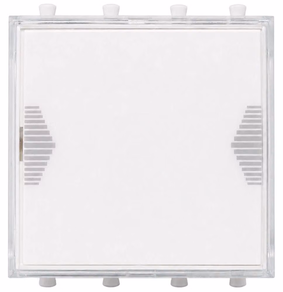 Pulsante AVE DOMUS S44 con targhetta portanome illuminabile 10A bianco 2 moduli