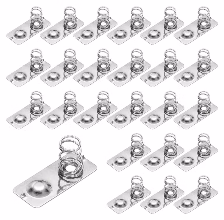 24 piastre di contatto a molla per batterie AAA, dimensioni 21x9x0,3 mm, placcate in nichel