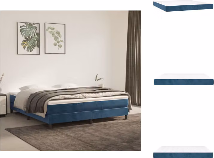 vidaXL Materasso a molle insacchettate blu scuro 180x200x20 cm in velluto - Materassi