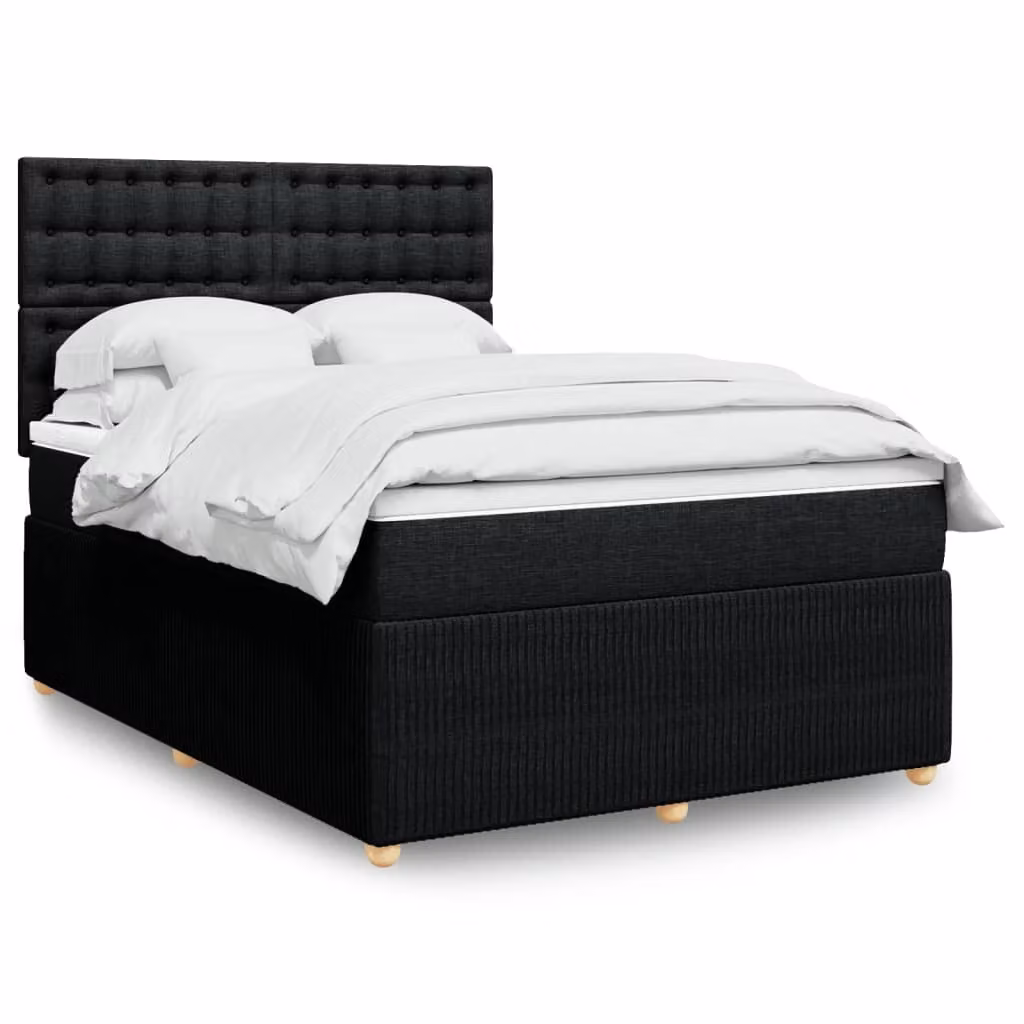 Maison Exclusive - Letto boxspring con materasso nero 160x200 cm Tessuto