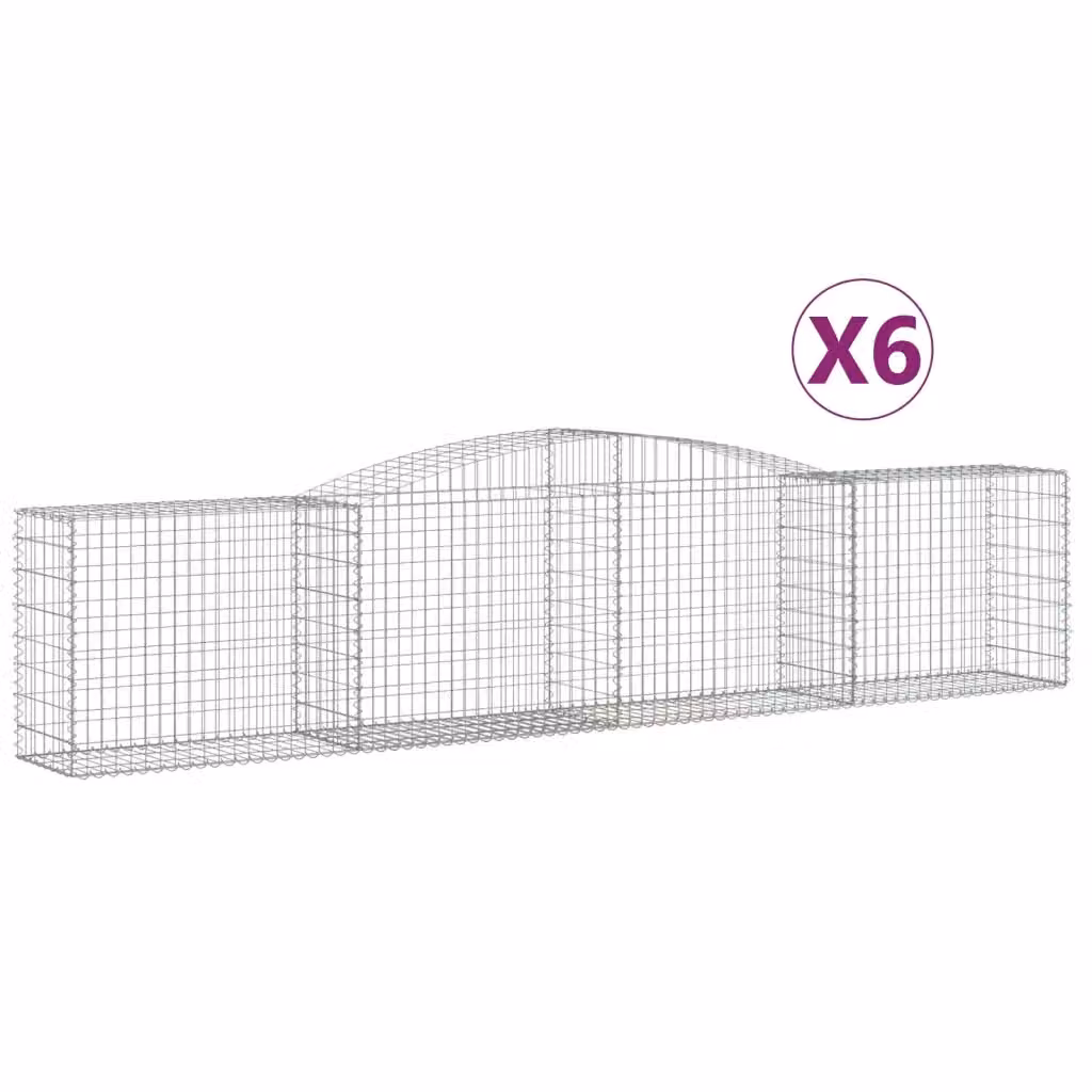 Set di 6 Cesti Gabbioni ad Arco Videx in Acciaio Zincato Argento L: 400 cm, P: 50 cm, H: 80/100 cm – 2