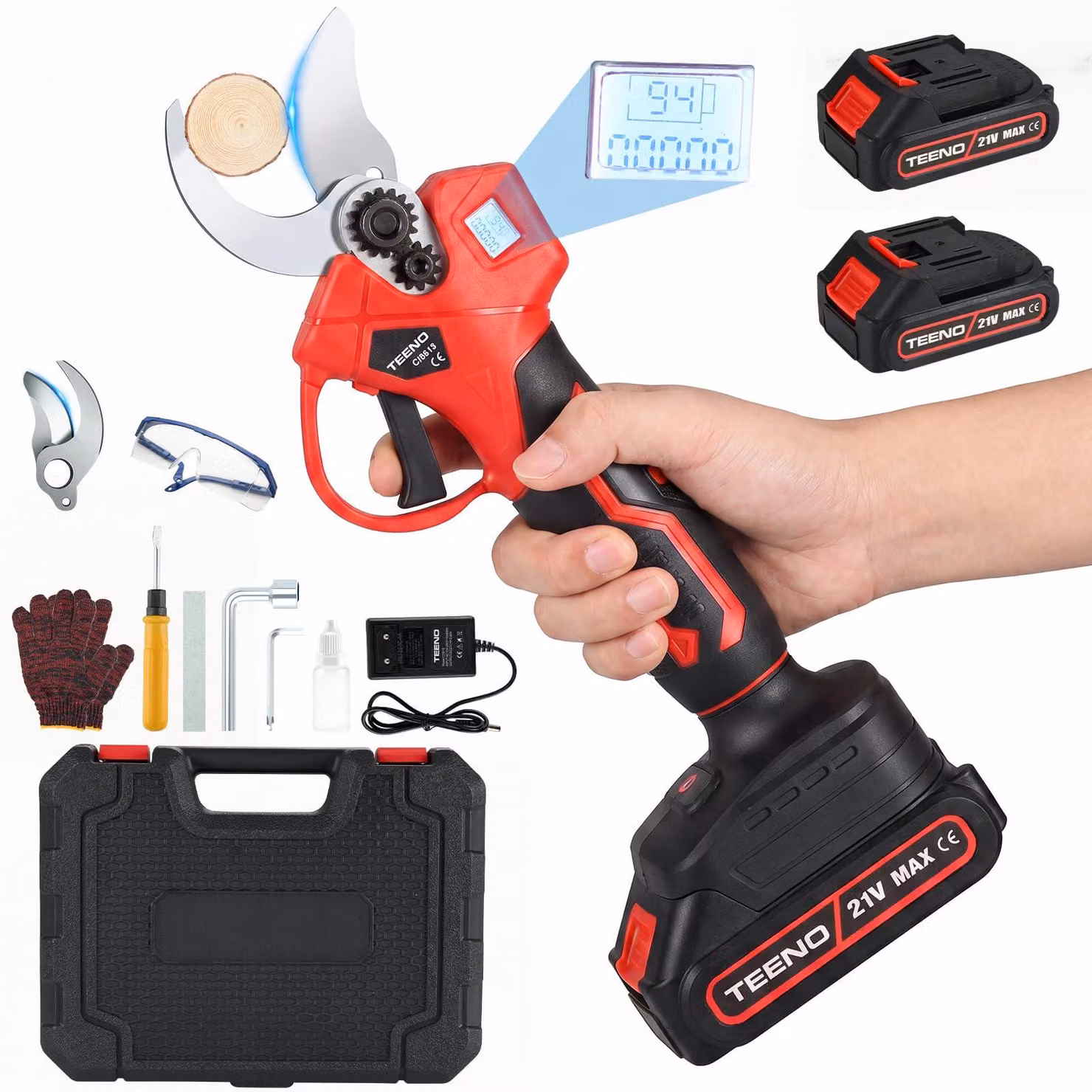 Potatura elettrica senza fili - Larghezza di taglio di 25 mm - Potenza di 600 W - Lame Acciaio al carbonio