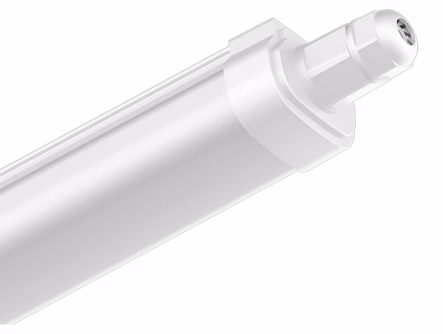 Braytron Lampada a LED per ambienti umidi 40 W, bianco freddo 6500 K, 4500 lm, plastica bianca, IP65