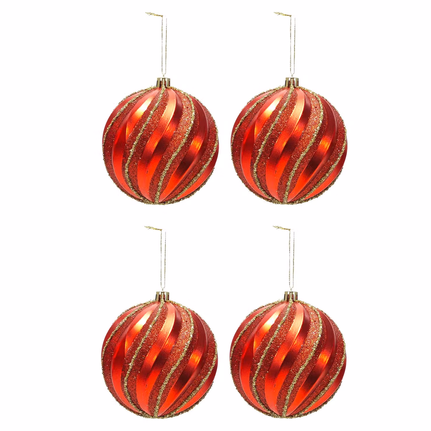 Vestiamo Casa Gran Natale Set di 4 Palline di Natale Rosse Infrangibili Diametro: 10 cm – 2