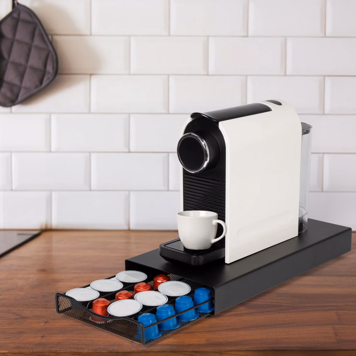 Porta Capsule GUSTO CASA in Metallo 2 in 1 Nero, Compatibile con capsule Nespresso e A Modo Mio – 2