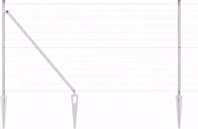 Recinzione da Giardino Design In in Acciaio Argento, L: 10 m, H: 1,2 m