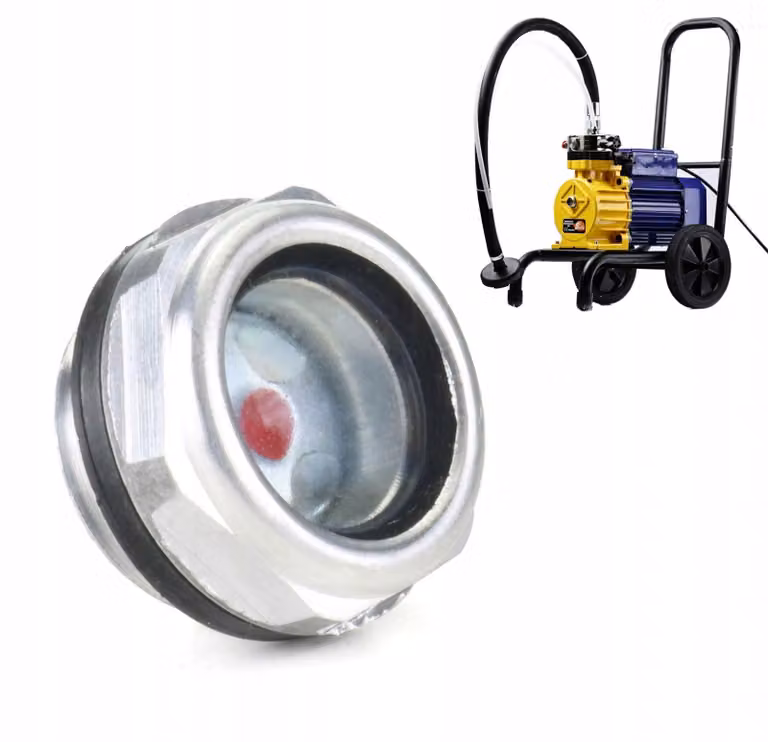 Rosfix Oil Sight Glass SS02 – Finestra di Visualizzazione Trasparente per Spruzzatori di Vernice | Materiale Robusto, Protezione Dalle Perdite